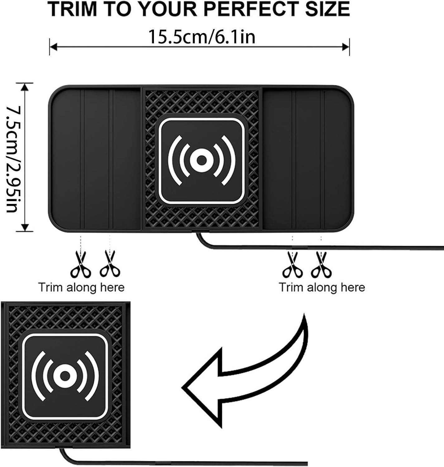 Wireless Charger Pad for Car,Vehicle Mobile Phone Charger - Fast Charging Device Vehicle Accessories for Phones Tablets Earphones Sedans Suvs Trucks Rvs Drivers
