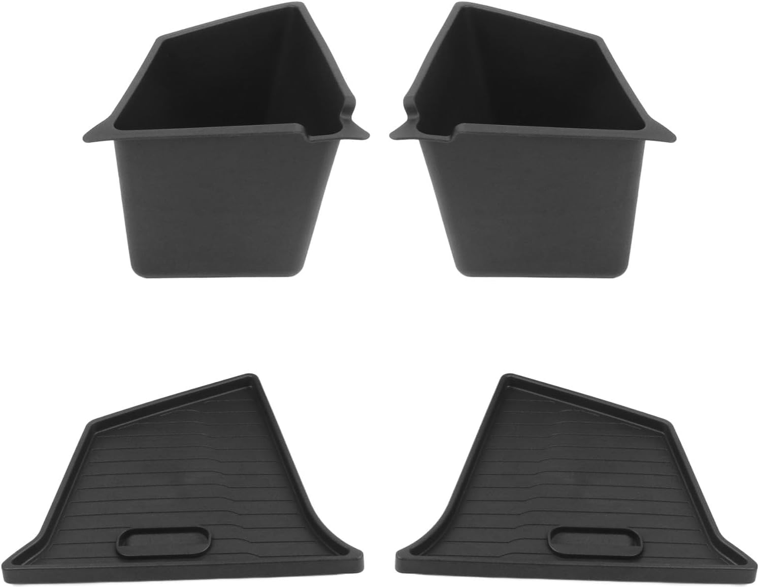 2 Pack Car Rear Trunk Organizer Storage Box for Tesla Model Y 2020~2023 Storage Bin with Lids TPE Waterproof Dustproof Odorless Storage Box Protector for Tesla Trunk Interior Accessories image number 6