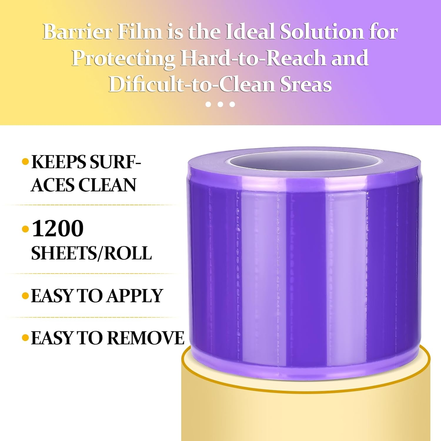 BAMTTOO 1200Pcs Barrier Film Roll Disposable Tattoo Barrier Film Dental Barrier Film Perforated Adhesive Barrier Tape Sheets Tattoo Supplies (Purple) image number 3