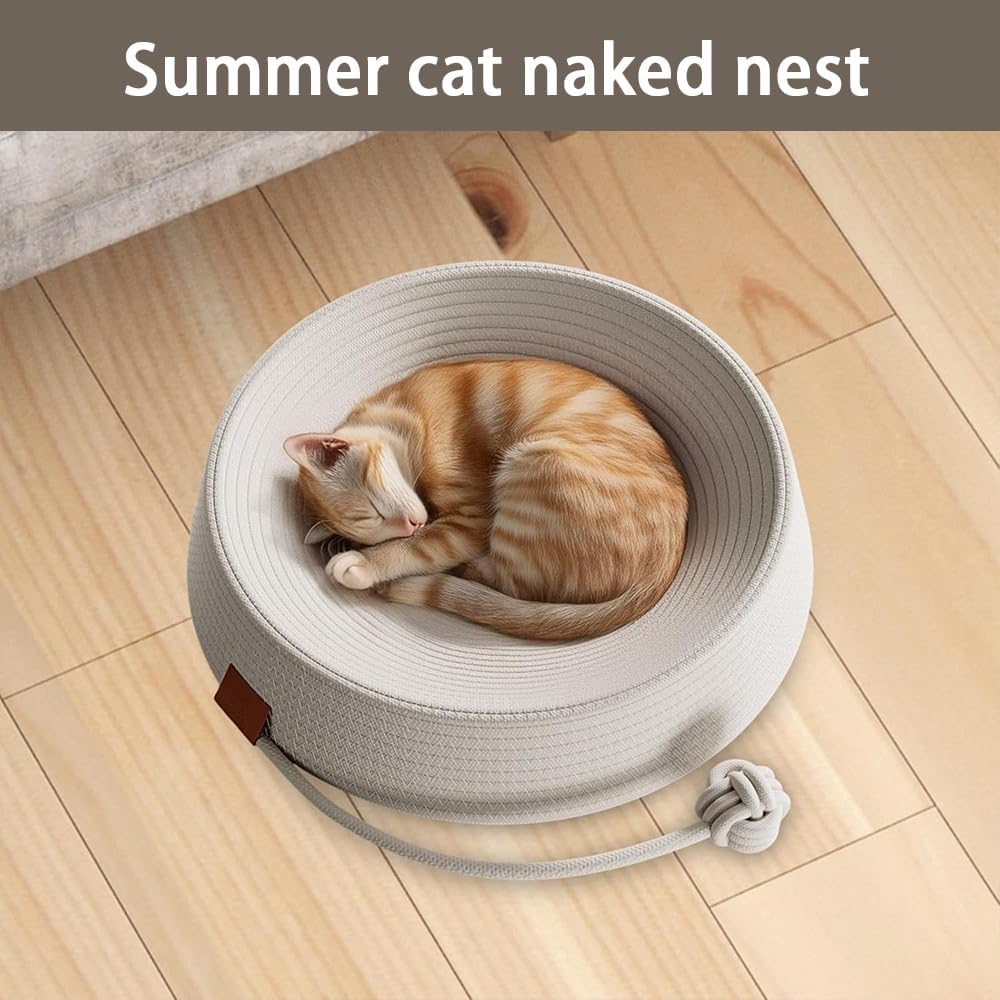 HYAVIA round Cat Scratcher Bowl &ndash; Interactive Cardboard Scratching Pad for Cats & Kittens, Couch-Style Grinding Claw Toy, Indoor Lounge Scratcher with Geometric Pattern (M)