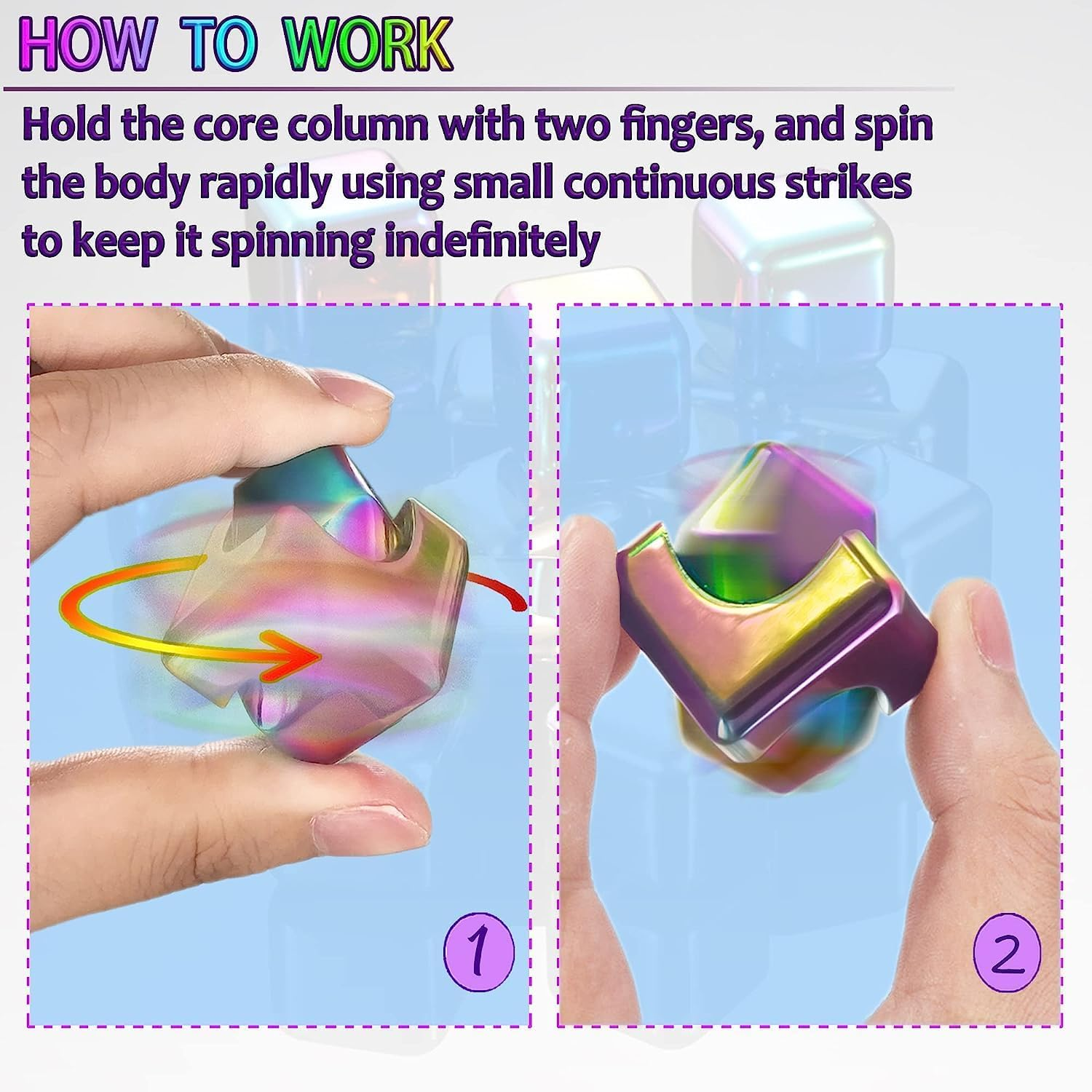 Adult Stress Relief Toys, Alloy Metal Gyro Relaxation Toys, Fidgety Fingertip Small Gyro, Party Gift Small Toys to Relieve Anxiety, Office Leisure Toys Suitable for Teenagers, Boyfriends, Men, Women'S Stress Relief Gifts (Classic Edition（Coloured）) image number 3