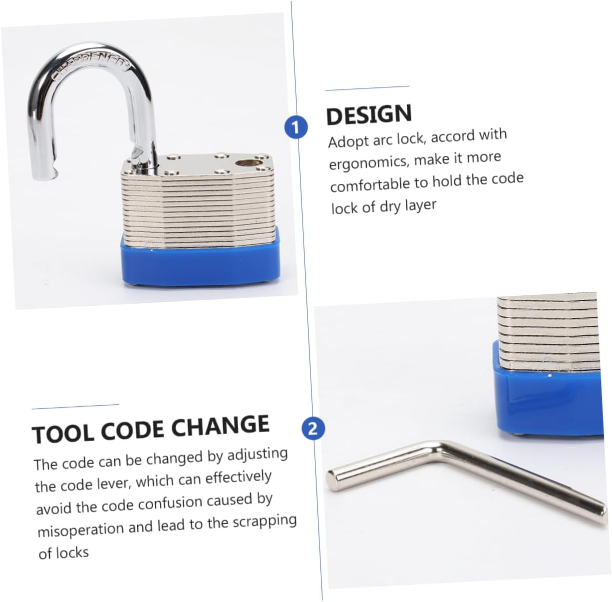 HOLIDYOYO Household 45Mm Four-Digit Password Padlock Large Combination Luggage Lock with Anti-Theft Bottom for Travel Suitcases and Home Security image number 4