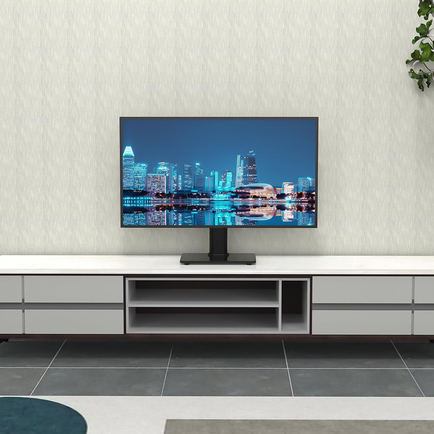 GRIFEMA GB1005-2 Universal Table Top Pedestal TV Stand for 17"-43" LCD LED Tvs, Height Adjustable TV Base Stand with Tempered Glass Base, Cable Management, Holds 30 KG & Max. VESA 200X200Mm image number 6