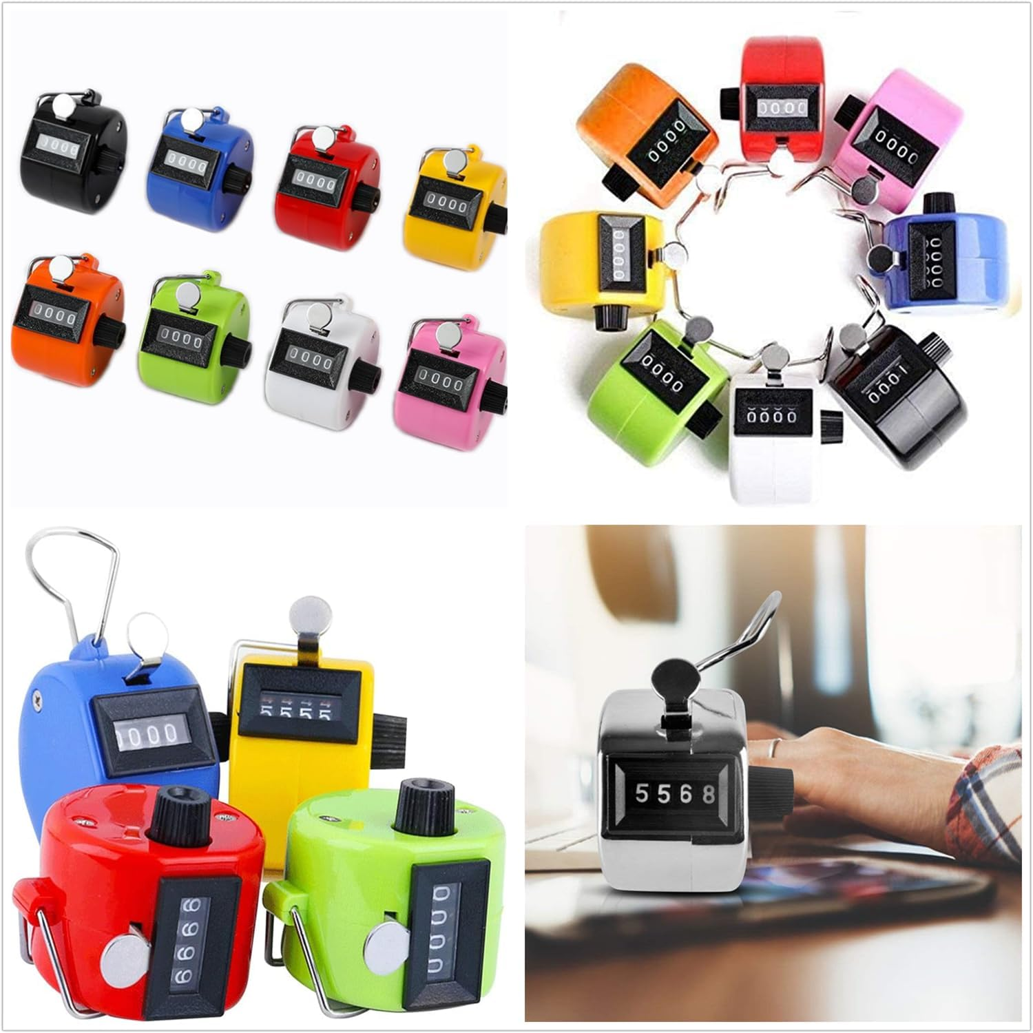 Coehaopike Clicker Counter Handheld,Tally Counter 4 Digital, Hand Counter Clicker for Counting,Mechanical Manual Pitch Counter for Stitch, Knitting Row, Crochet Stitch, Umpire,Golf Stroke, Score (8) image number 5