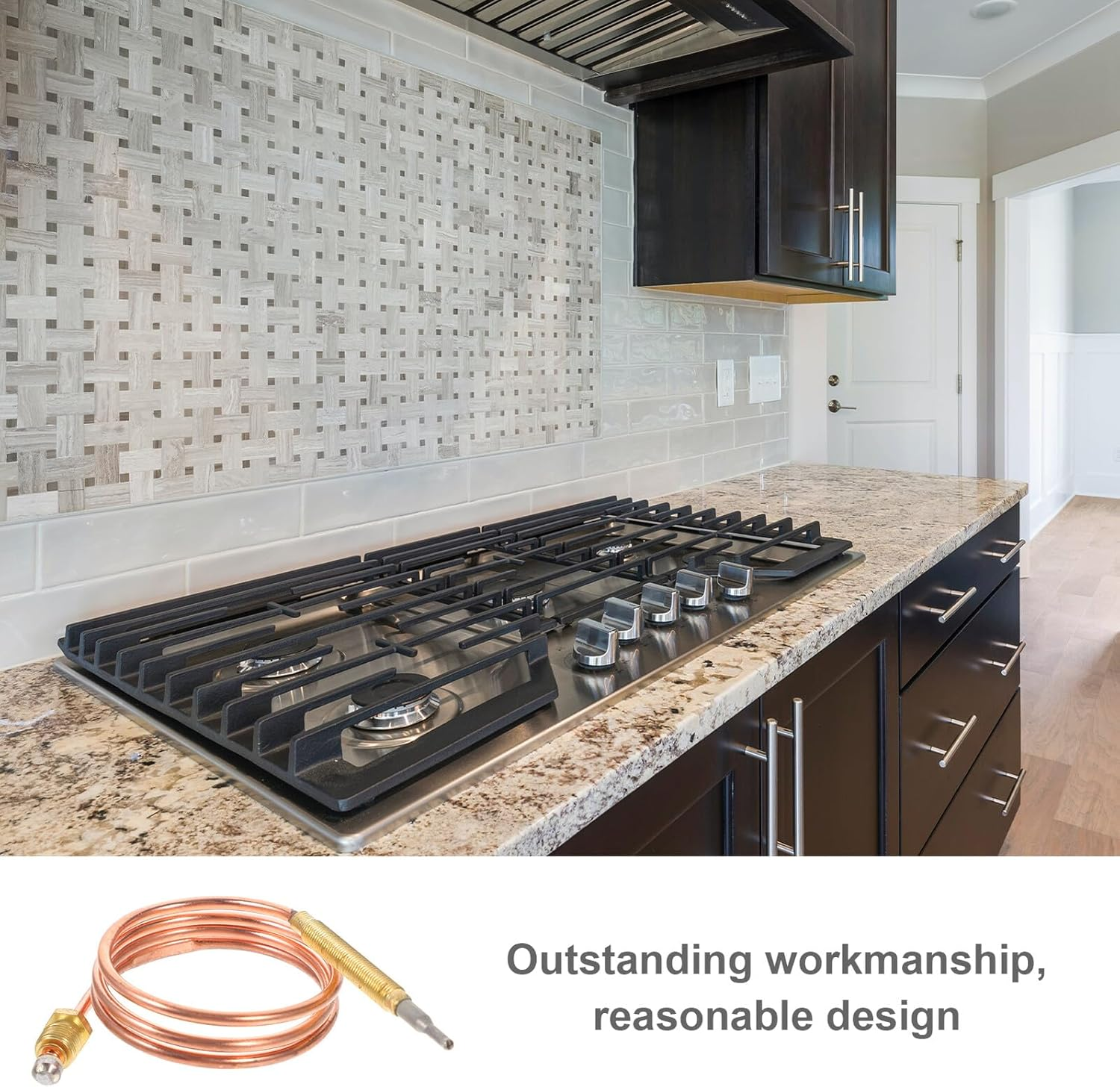 Gadpiparty Fireplace Thermocouple Temperature Sensor for Stove Oven BBQ Grill Replacement Threaded Thermocouple Probe for Precise Temperature Control and Safety Protection image number 2