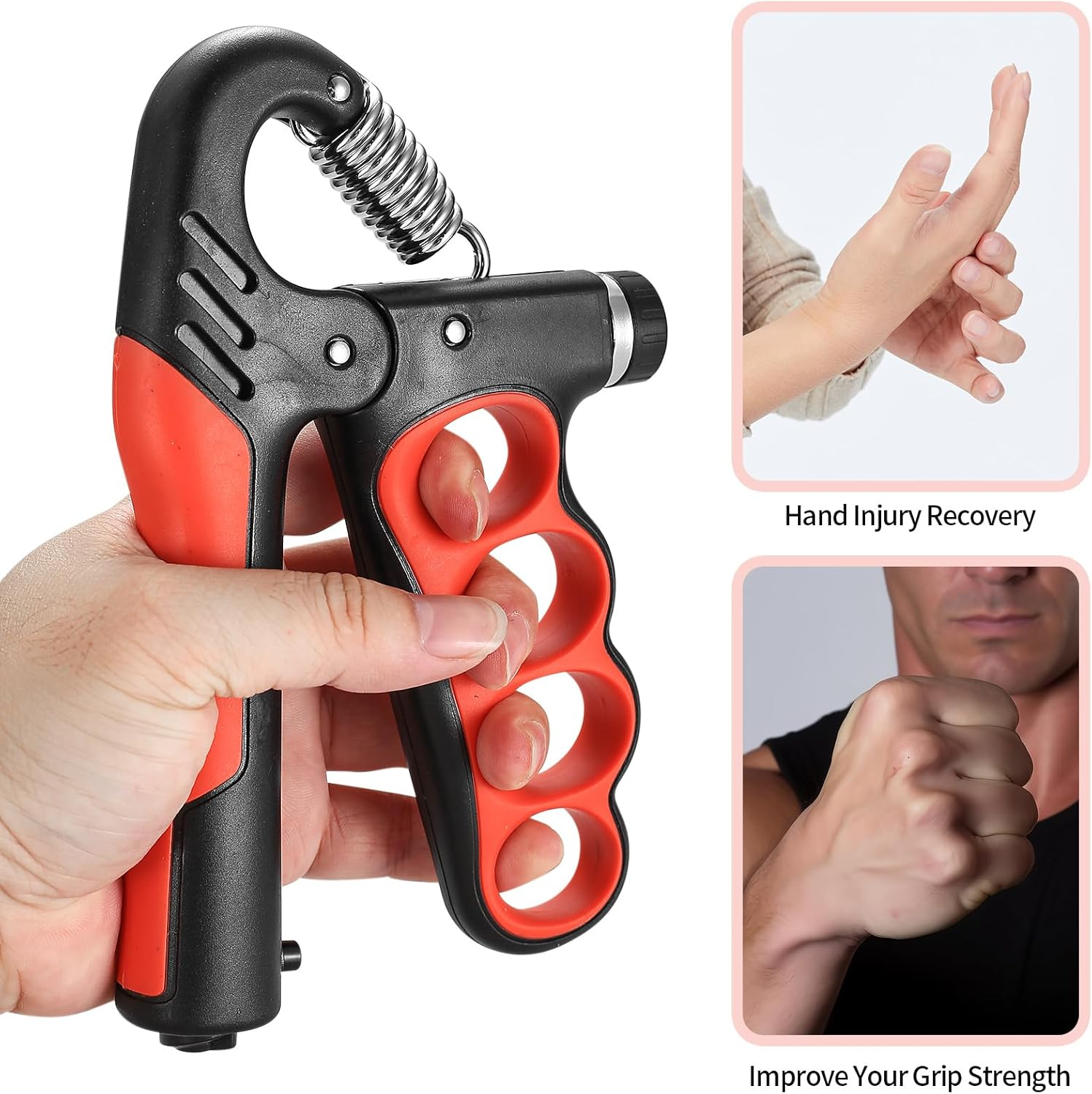 Grip Strengthener,5-100 Kg Adjustable Hand Gripper Strengthener, Forearm Strengthener Workout Kit, Finger Strengthener for Finger Forearm Exerciser Hand Grippers Training - Grey image number 7