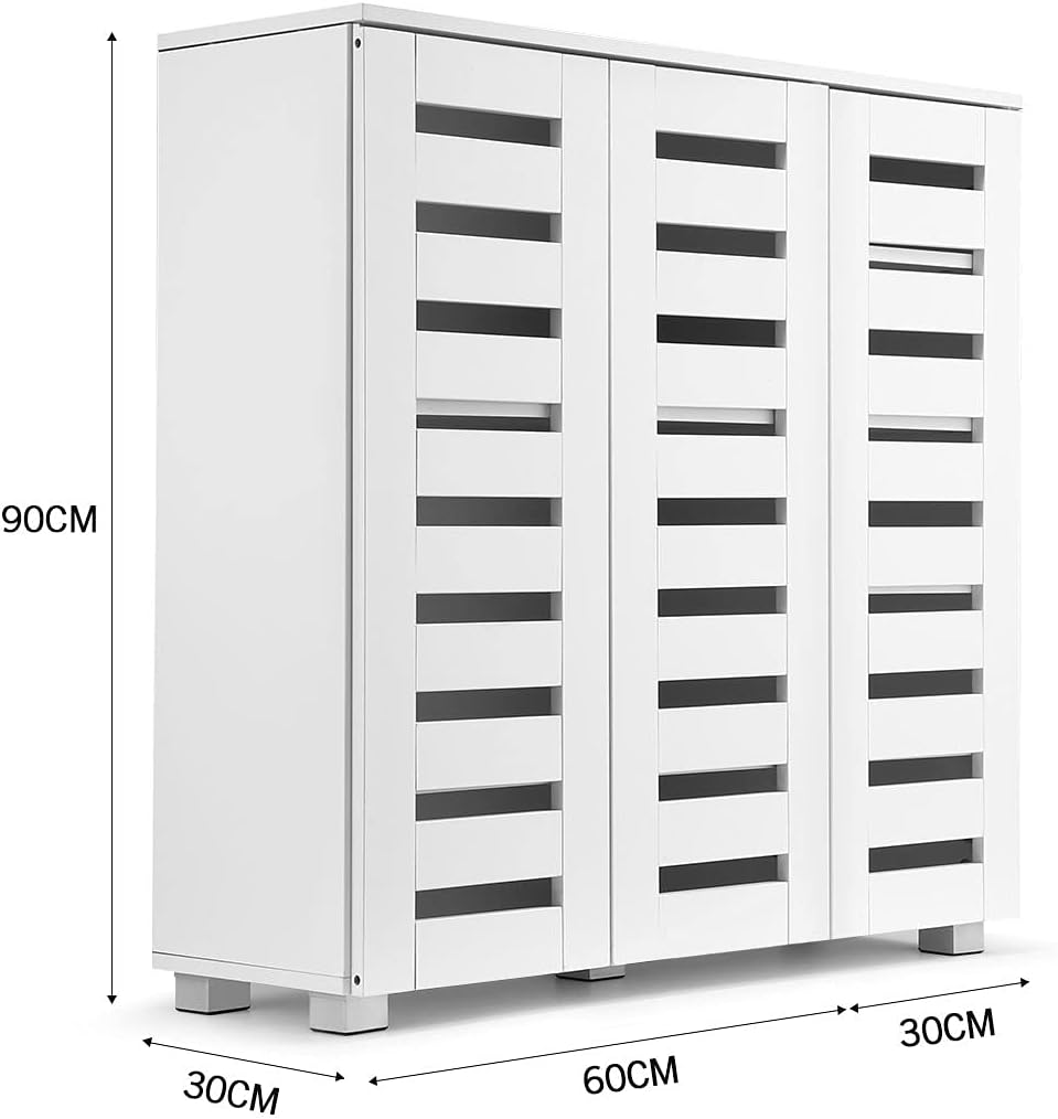 Luxsuite Wooden Shoe Cabinet 4 Tier Shoe Storage Organiser with Adjustable Shelf 30 Pairs Shoes for Hallway Foyerwhite - White-O7 image number 4