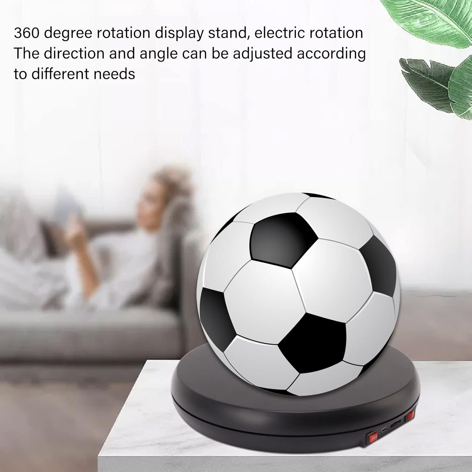25Cm Motorized Rotating Display Stand with LED Light , 20KG Load Capacity 360 Degree Automatic Rotating Display Stand for Photography Products and Shows (BLACK) image number 6