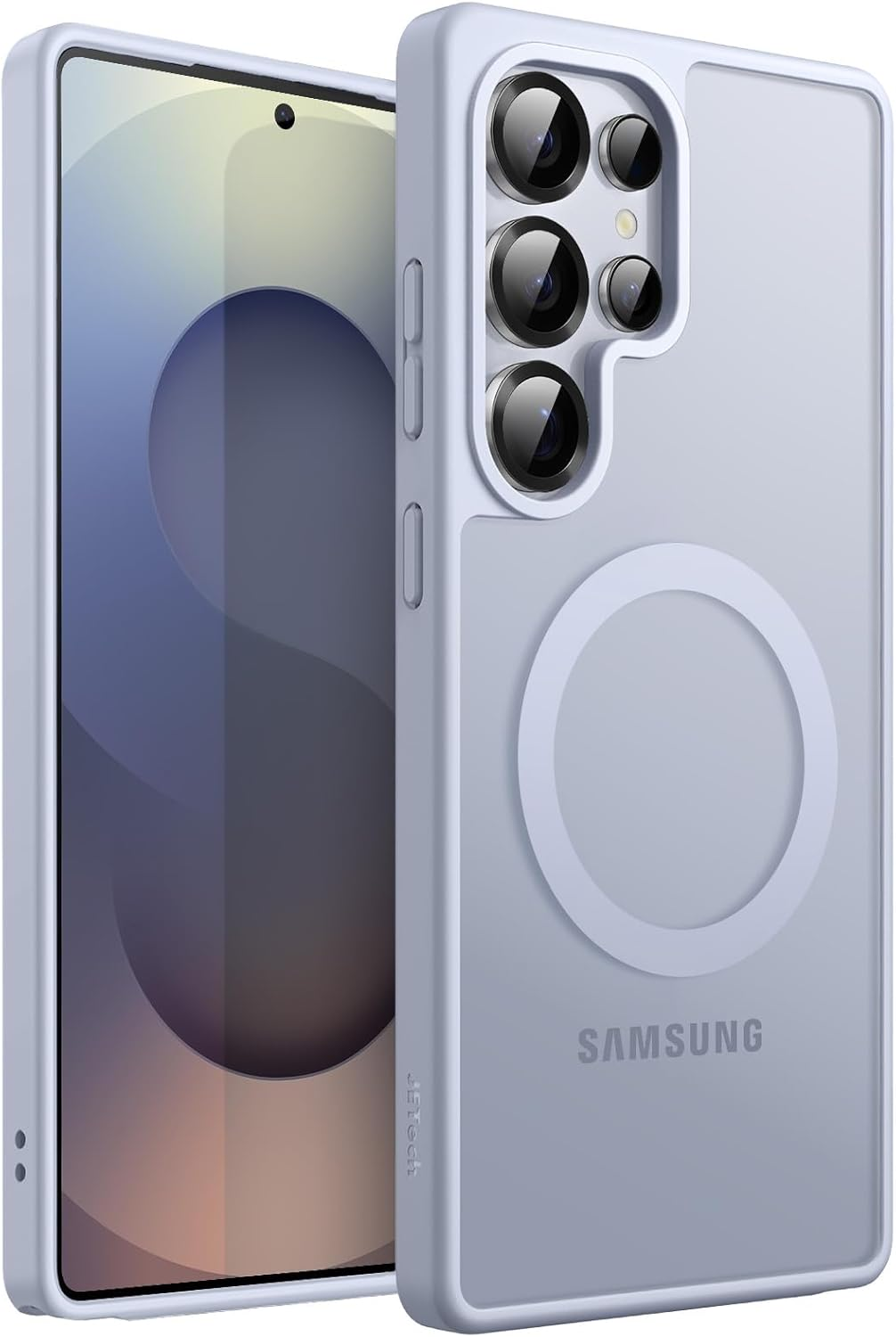 Jetech Magnetic Case for Samsung Galaxy S25 Ultra 5G, Compatible with Magsafe, Translucent Matte Back Shockproof Phone Cover (Titanium Silverblue) image number 2