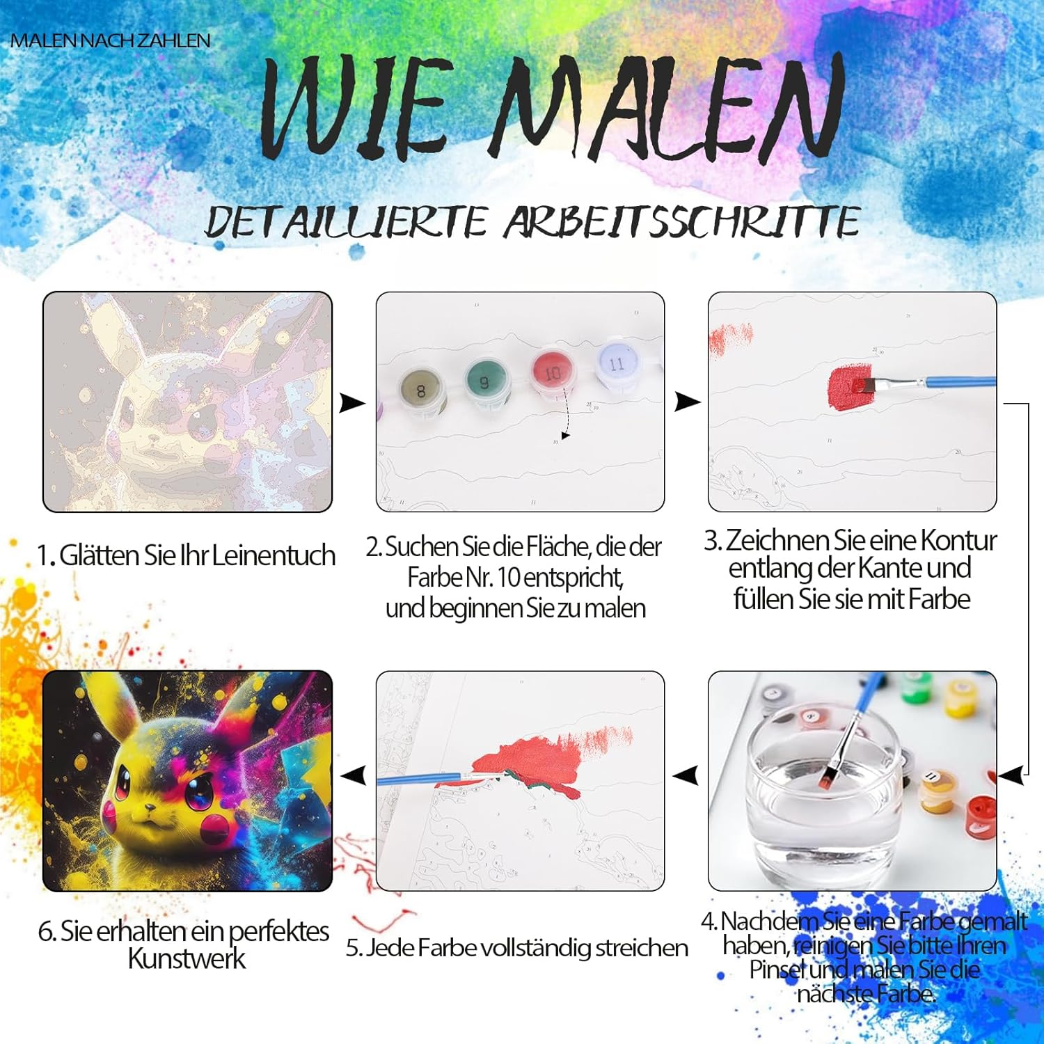 Paint by Numbers for Adults, Children, Wrinkle-Free Canvas Pictures, Cartoon Anime DIY Painting Kit with Brush and Acrylic Paint, as a Gift, Large Canvas for Wall Decoration, 40 X 50 Cm image number 5