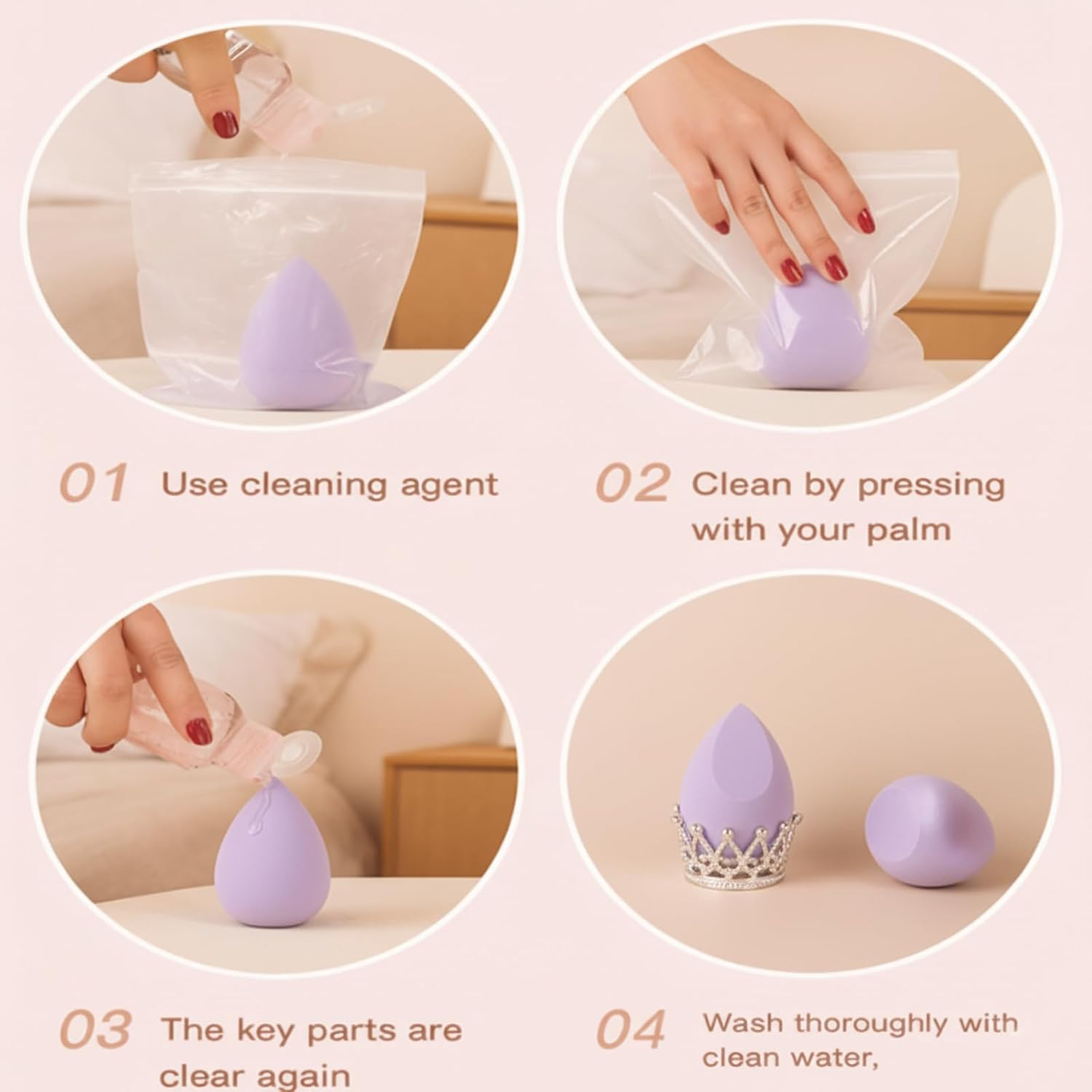 8 Pcs Makeup Sponge Set, Beauty Blender for Liquid Foundation, Powder & Cream, Latex-Free Cosmetic Sponges with Ergonomic Design, Perfect for Daily Makeup and Professional Application