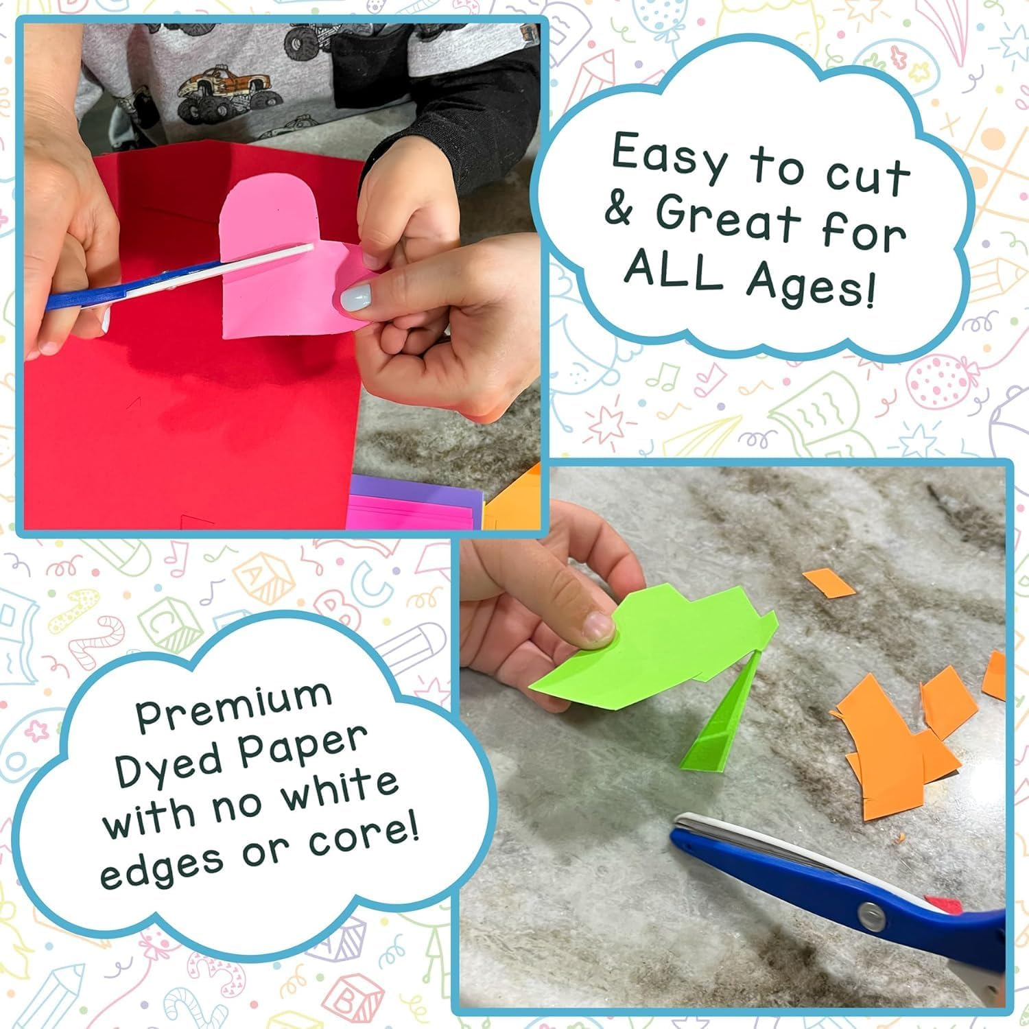 Assorted Bright Colored Paper 80 GSM, Acid-Free, Fade-Resistant, 8.5X11 Inch Letter Size Color Copy Paper, 48 Sheets, 12 Colors image number 5