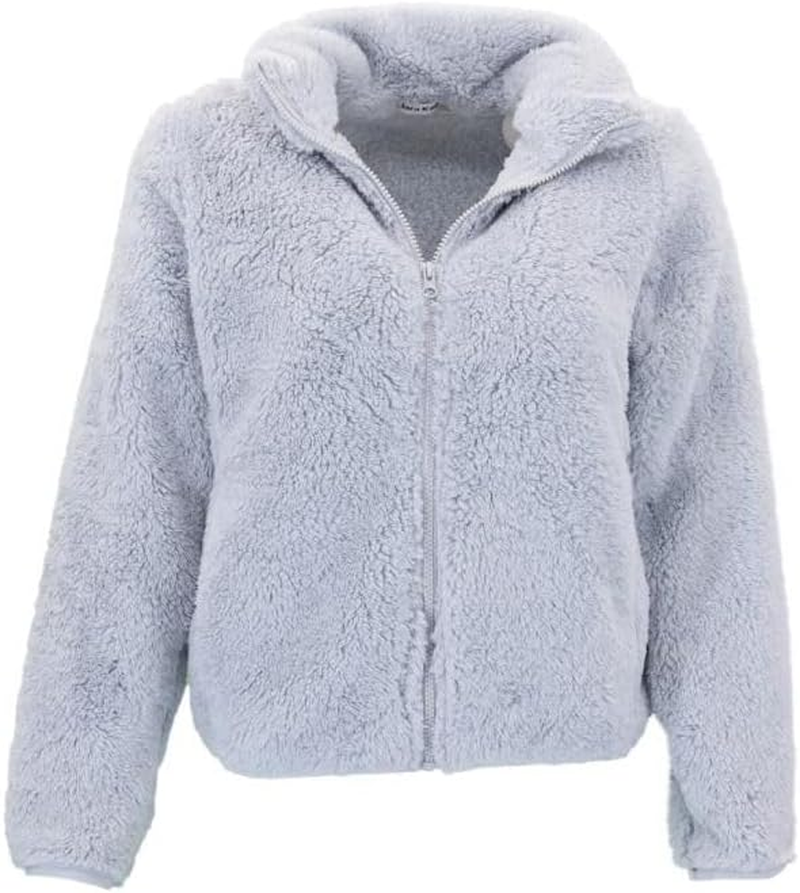 FIL Women'S Sherpa Jacket Fleece Winter Warm Soft Teddy Casual Coat Zip Up