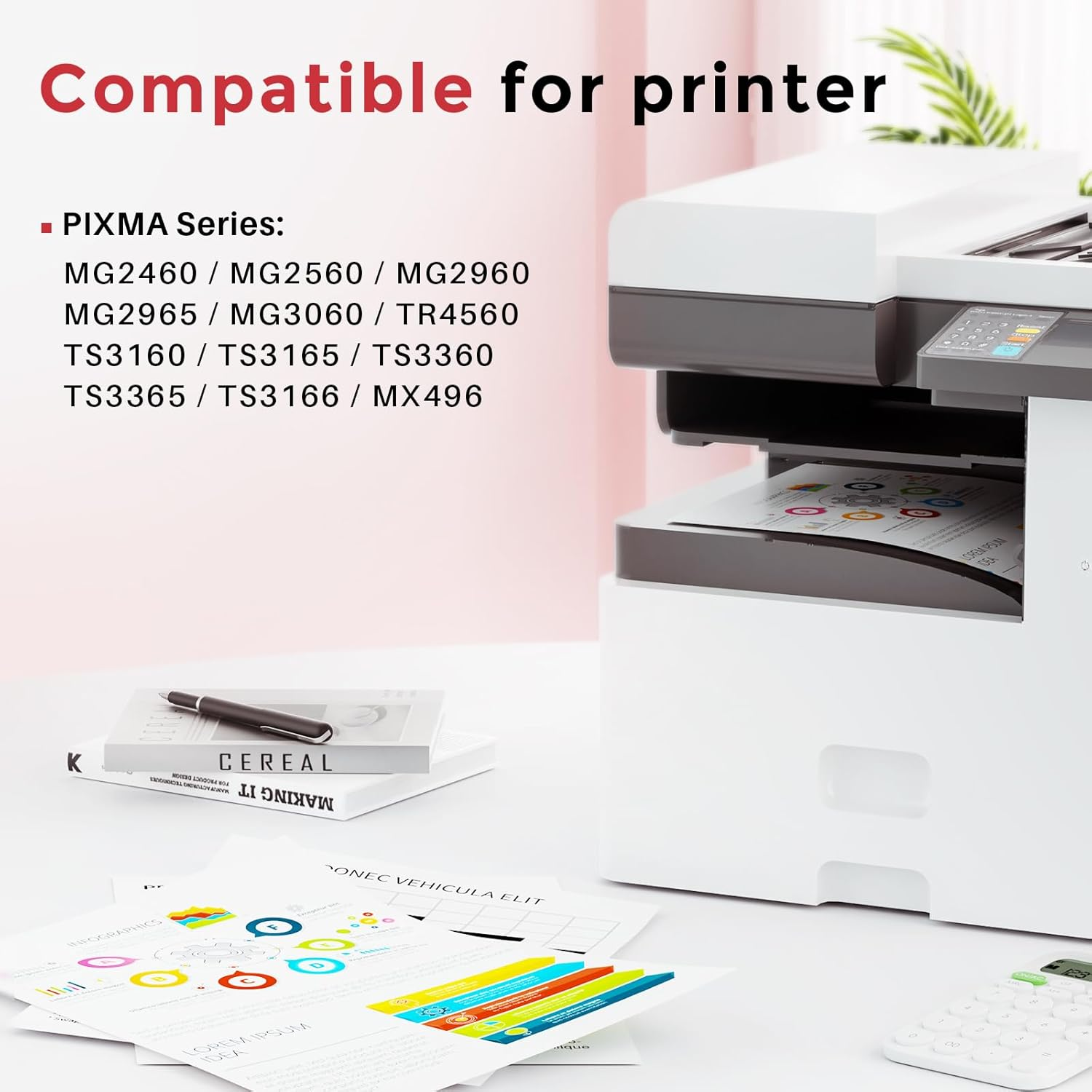 PG645XL CL646XL Compatible Ink Cartridges Replacement for Canon PG-645 & CL-646, 645XL 646XL Combo Pack Use to Canon PIXMA MG2460 MG2560 MG2960 MG2965 TS3160 TS3360 TS3365 TR4560 Printer (2 Pack) image number 3