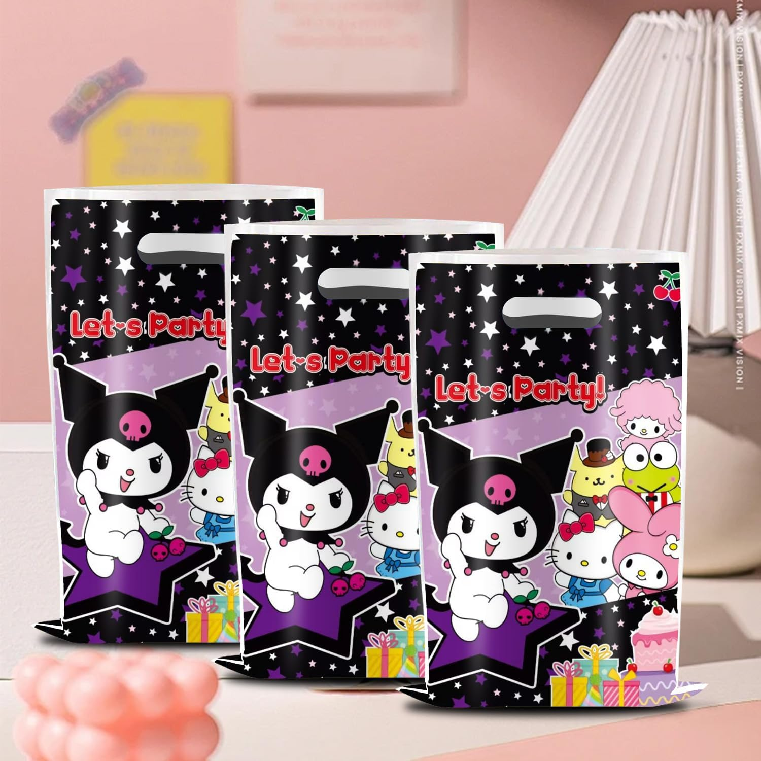 Losede 30Pcs Birthday Party Gift Bags (2 Pack) - Black, 6X9 Inches - Cartoon Theme - Gift Bags - Party Supplies image number 4