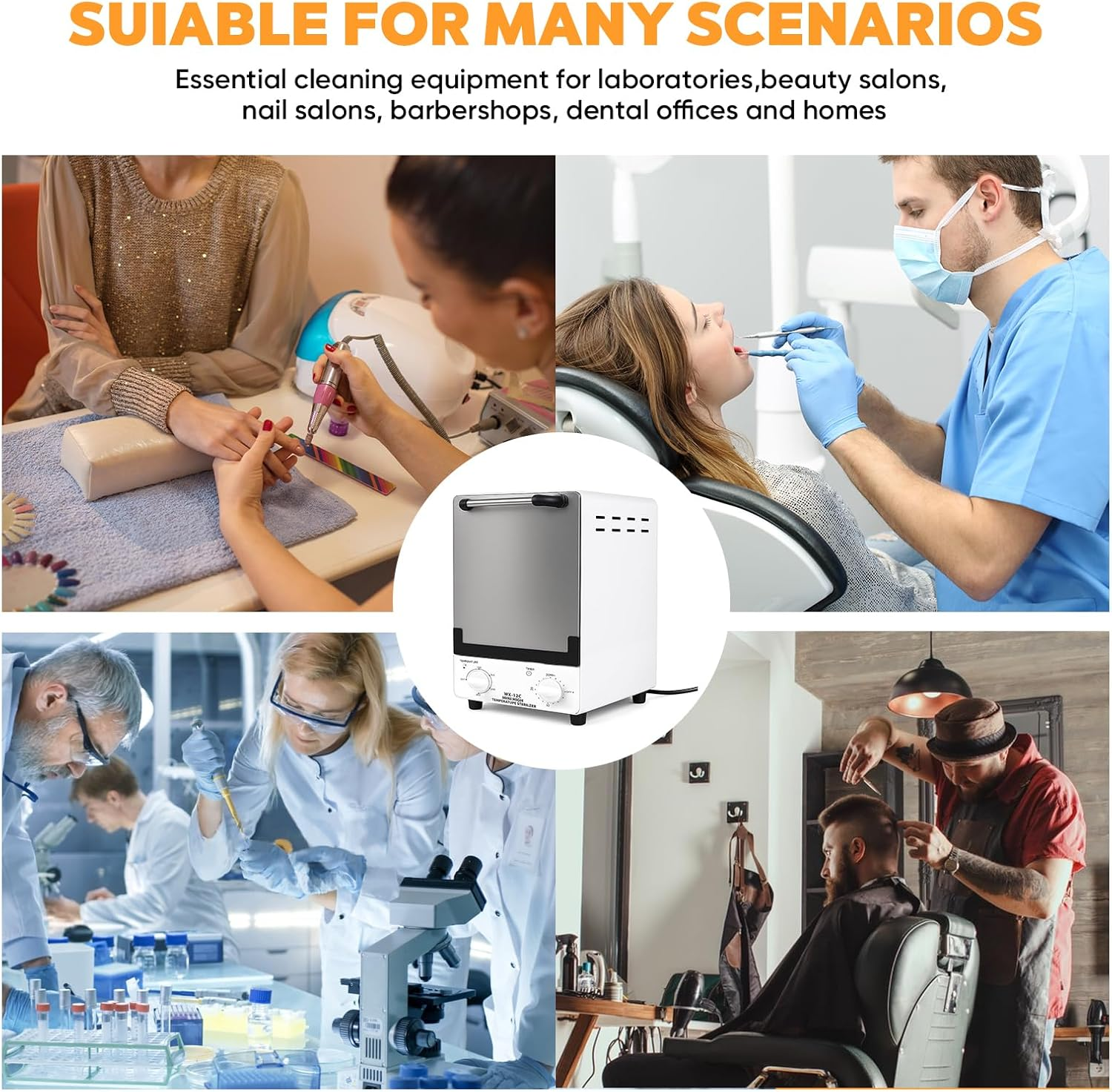 High Temperature Sterilizer,12L Large Steriliser for Nail Tools,Infrared Autoclave Sterilizer,Adjustable Temperature and Time Control,Suitable for Beauty and Nail Salons,Dental Clinics,Tool Sterilizer image number 4