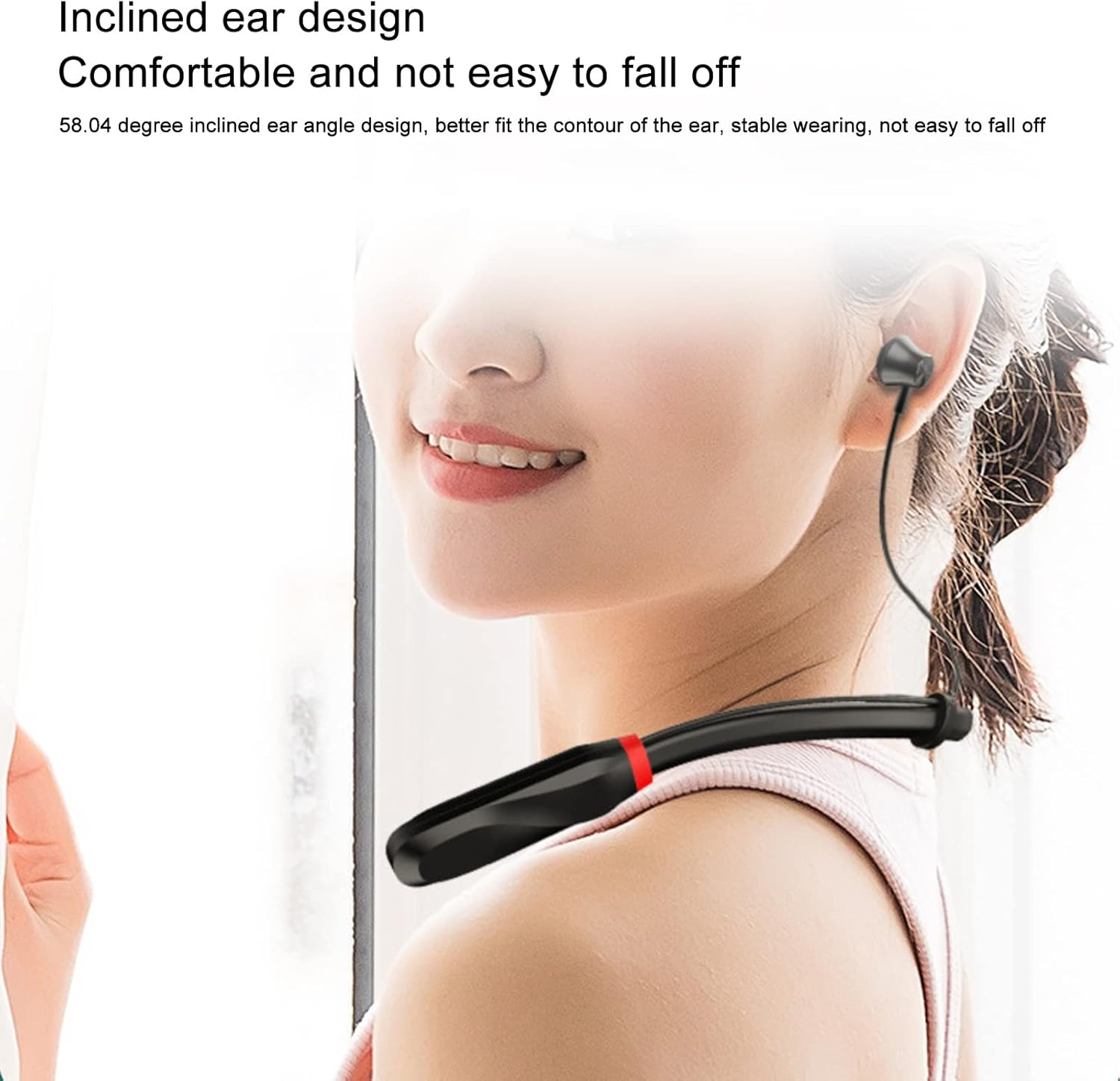 Pomya IPX5 Waterproof Band Headphones Wireless Basphones Wireless Headphones, Ergonomic Long Battery Design Noise Cancel image number 1