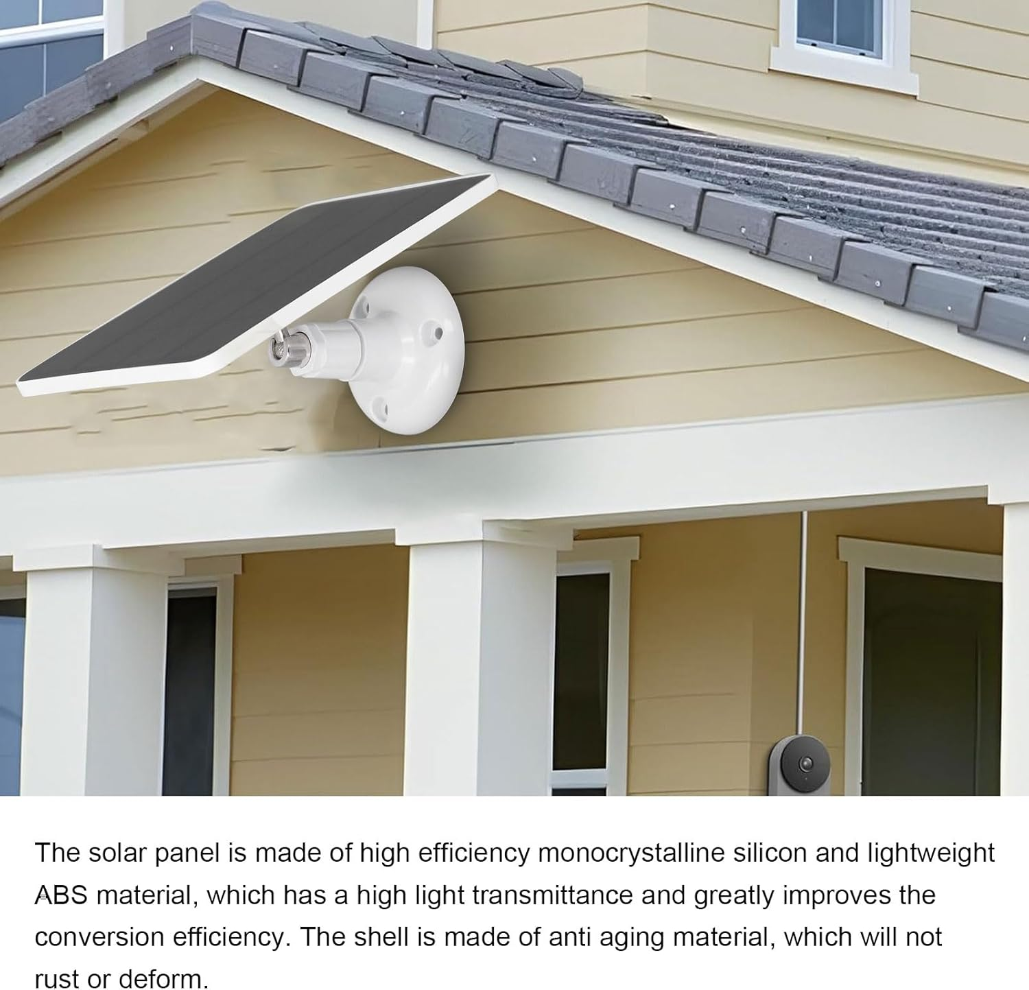 Solar Panel Charger for Ring Camera, 10W Camera Solar Panel Charger for Ring Spotlight Camera Battery, for Stick up Cam Battery 2Nd 3Rd Gen, 9.8Ft Cable image number 1