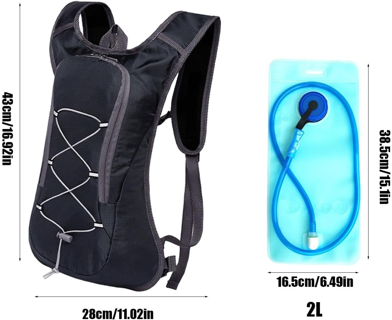 Hydration Pack, Hydration- Water Backpack with 2L Hydration Bladder-The Perfect Backpack for Outdoor Sports Cycling Skiing Hiking Running Camping Climbing image number 2