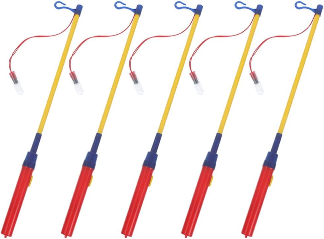 STOBOK 5Pcs Lantern Stick Led Lantern Walking Stick Walking Light Bulbs Lanterns Pole for Kids Childrens Toys Electronic Lanterns Pole Plastic Manual Suite image number 3