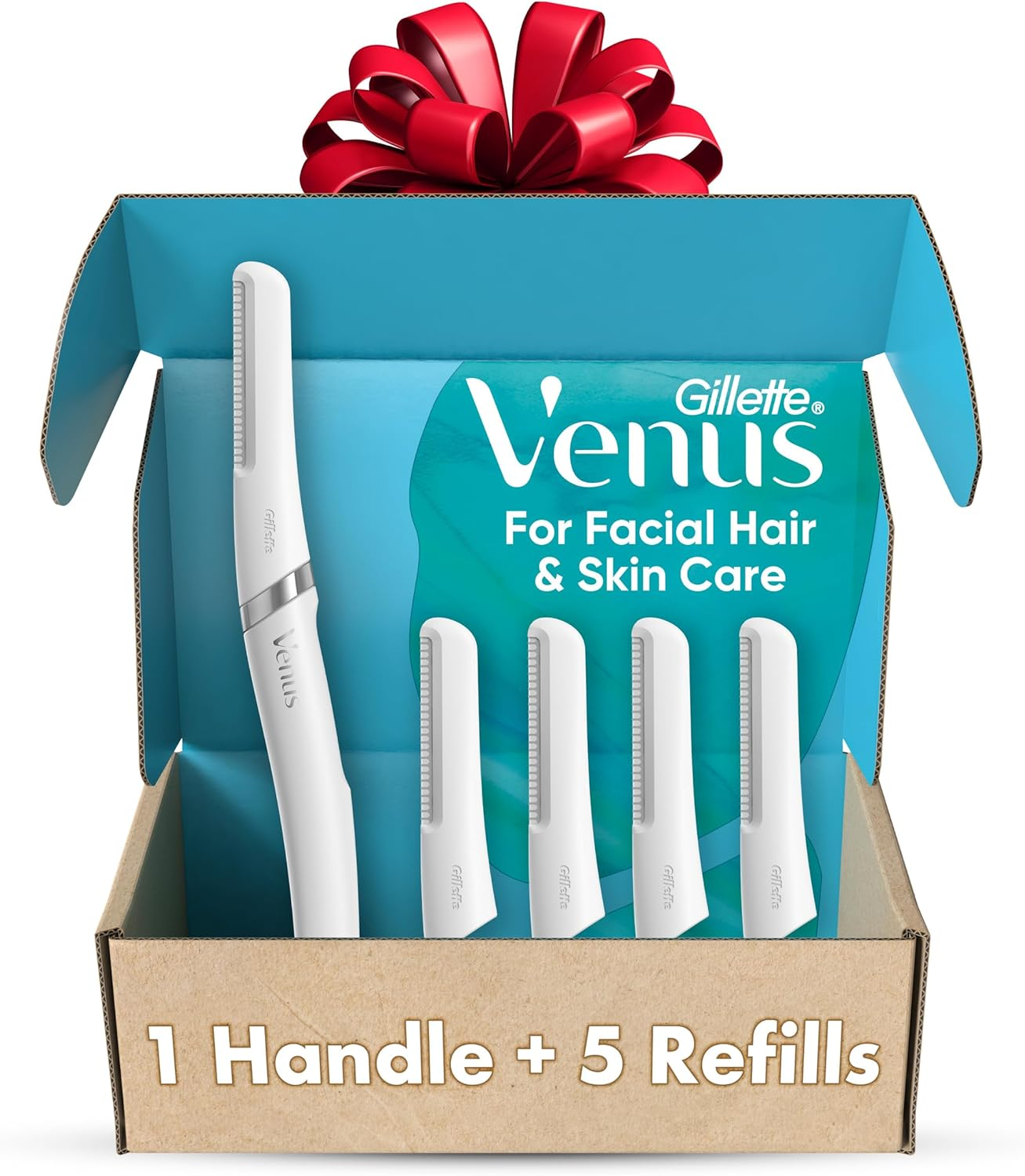 Gillette Venus Dermaplaning Tool Kit, 5 Blade Refills, Exfoliating Face Razors for Women, Eyebrow Razor, Face Razors for Women, Facial Razors, Dermaplane Razor for Women Face, Peach Fuzz Remover image number 6