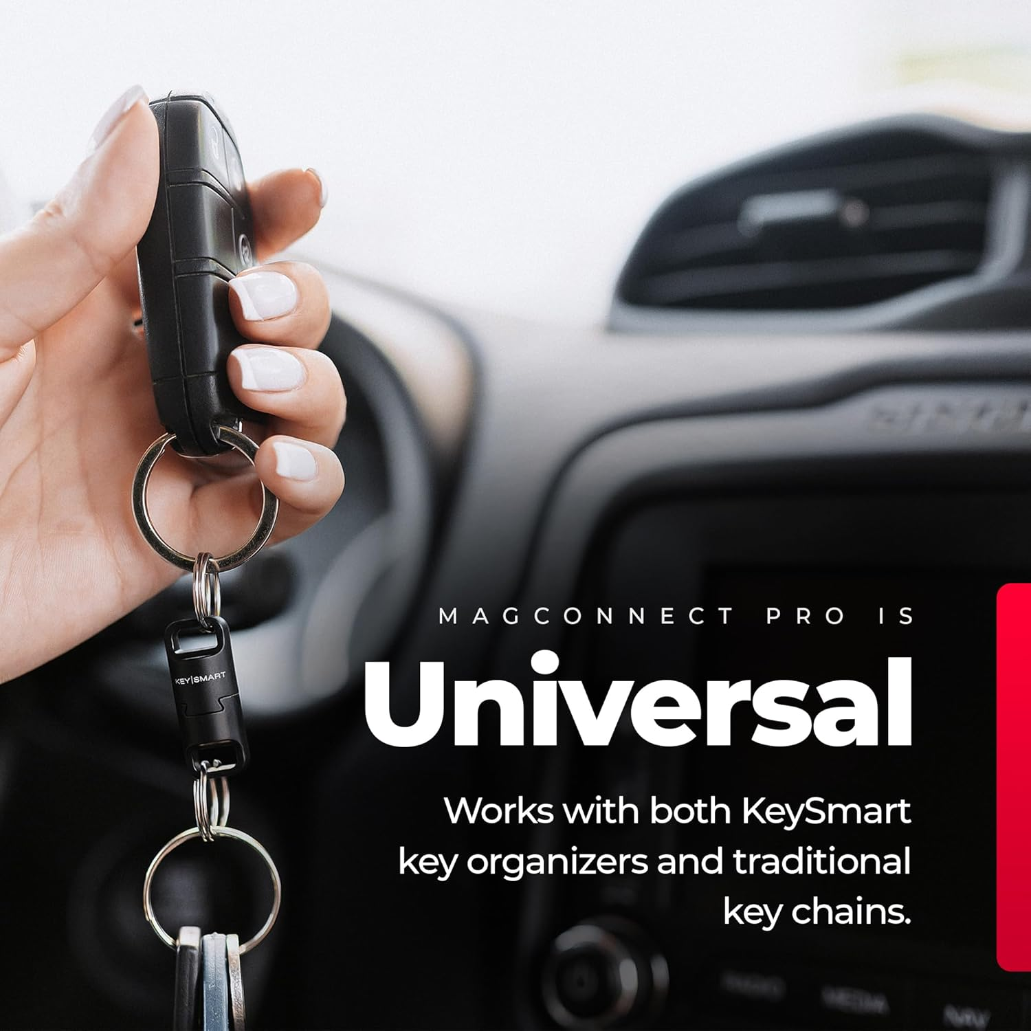 Keysmart Magconnect Pro Magnetic Key Holder for Purse, Key Chains for Car Keys - Detachable Key Ring Quick Release Keychain image number 1