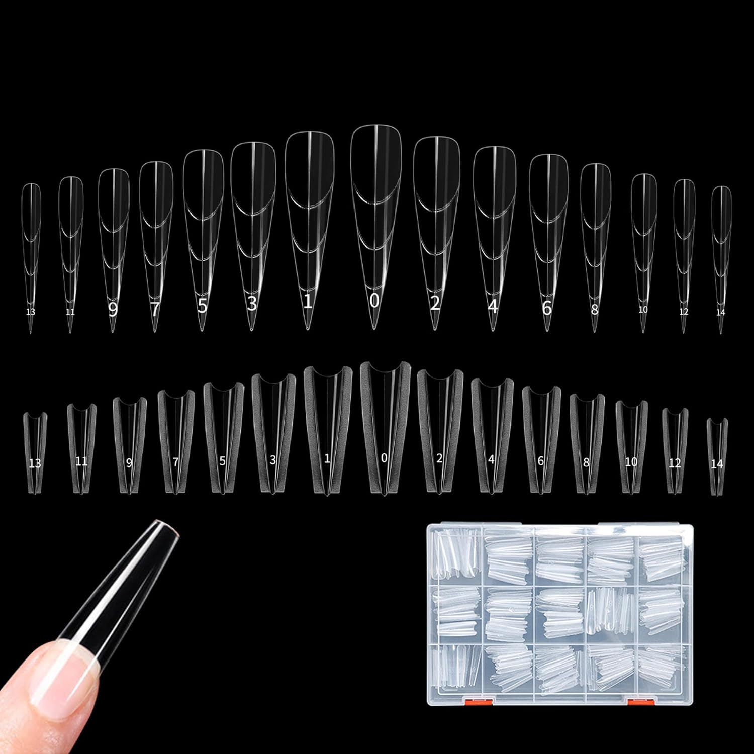 FLYTIN 240 Piece Nail Forms, Professional Acrylic & Gel Nail Extension Form, Sandwich-Structure Fake Nail Mold, Ultra-Thin Seamless, Strong Flexible for Home Salon Beginners Pros (Y)