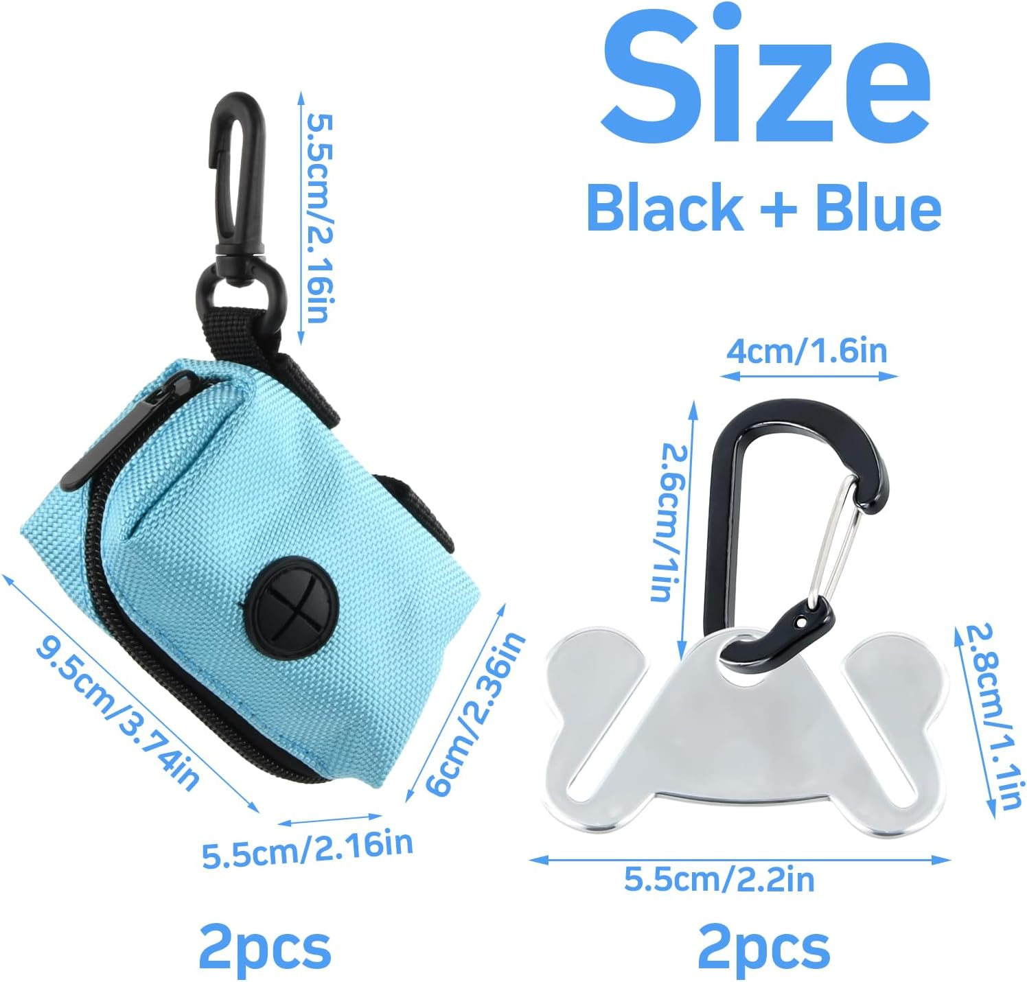 Pack of 4 Dog Waste Bags Holder, Poop Bag Carry Bag, Pet Dog Waste Bag Dispenser, Dog Bag Dispenser for Walking with Dogs, Waste Bag Dispenser for Dogs with Zip image number 6