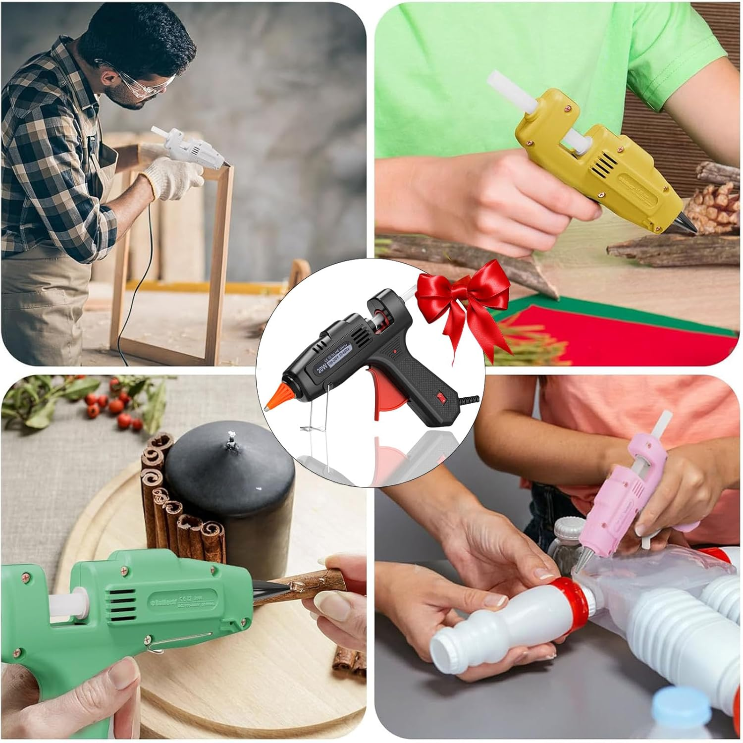 Hot Glue Gun Kit with 40 Glue Sticks(150Mm X 7Mm), 20W Fast Preheating Mini Hot Melt, High Temp for School Crafts DIY Arts and Quick Home Repairs, Black image number 5