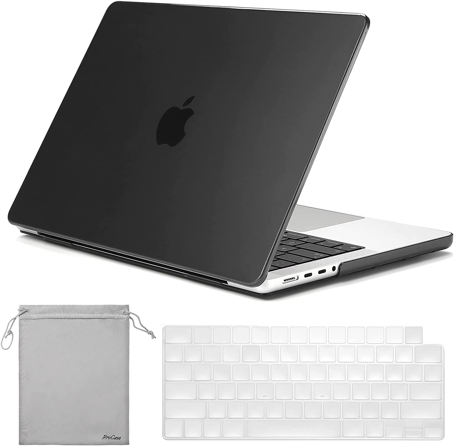 Procase for Macbook Pro 16.2 Inch 2024 (M4 A3403 A3186)/Pro 16 2023 2022 2021 (M3 A2991 /M2 A2780 /M1 A2485) with Touch ID, Slim Hard Shell Case with Keyboard Cover for Macbook Pro 16" -Black image number 5