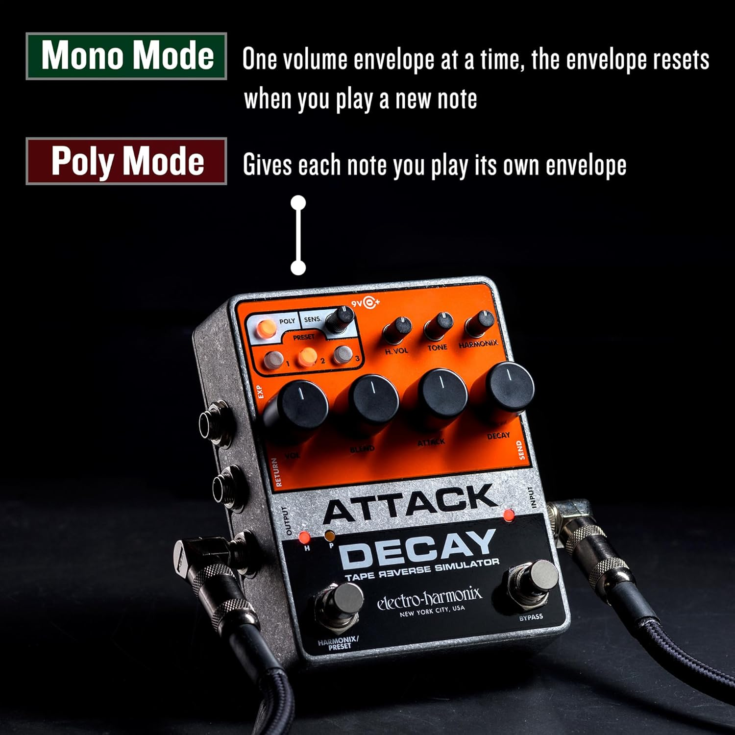Electro Harmonix Attack Decay Effects Pedal image number 4