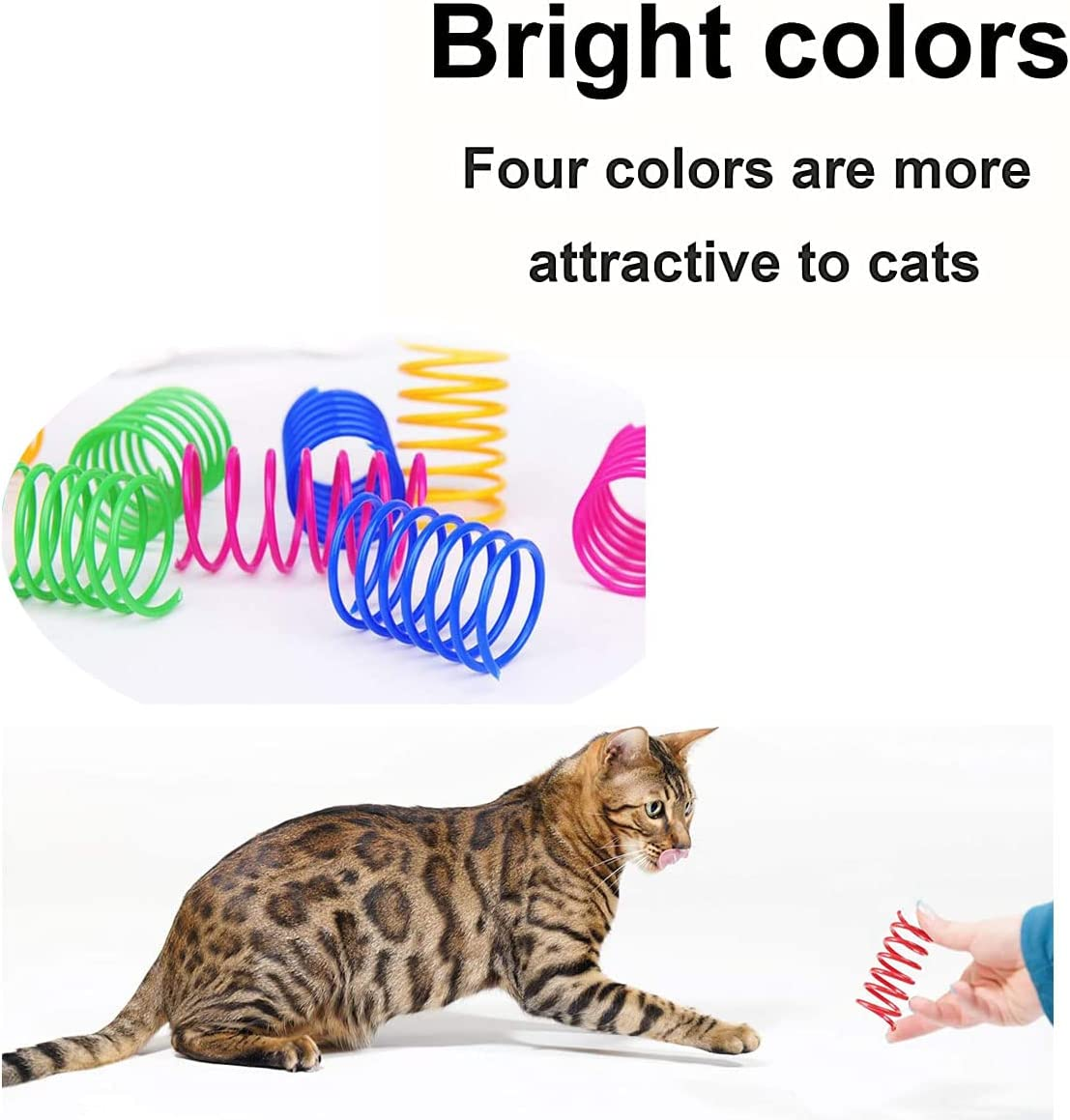 WALFESHOO 16PCS Cat Spiral Spring,Cat Creative Toy to Kill Time and Keep Fit Interactive Cat Toy Durable Heavy Plastic Spring Colorful Springs Cat Toy for Swatting, Biting, Hunting Kitten Toys image number 5