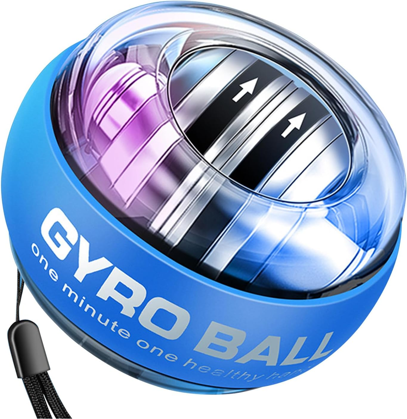 Gyro Ball Wrist Exerciser, Auto-Start Wrist Power Gyro Ball with LED Lighting, for Arms, Fingers and Muscles Training