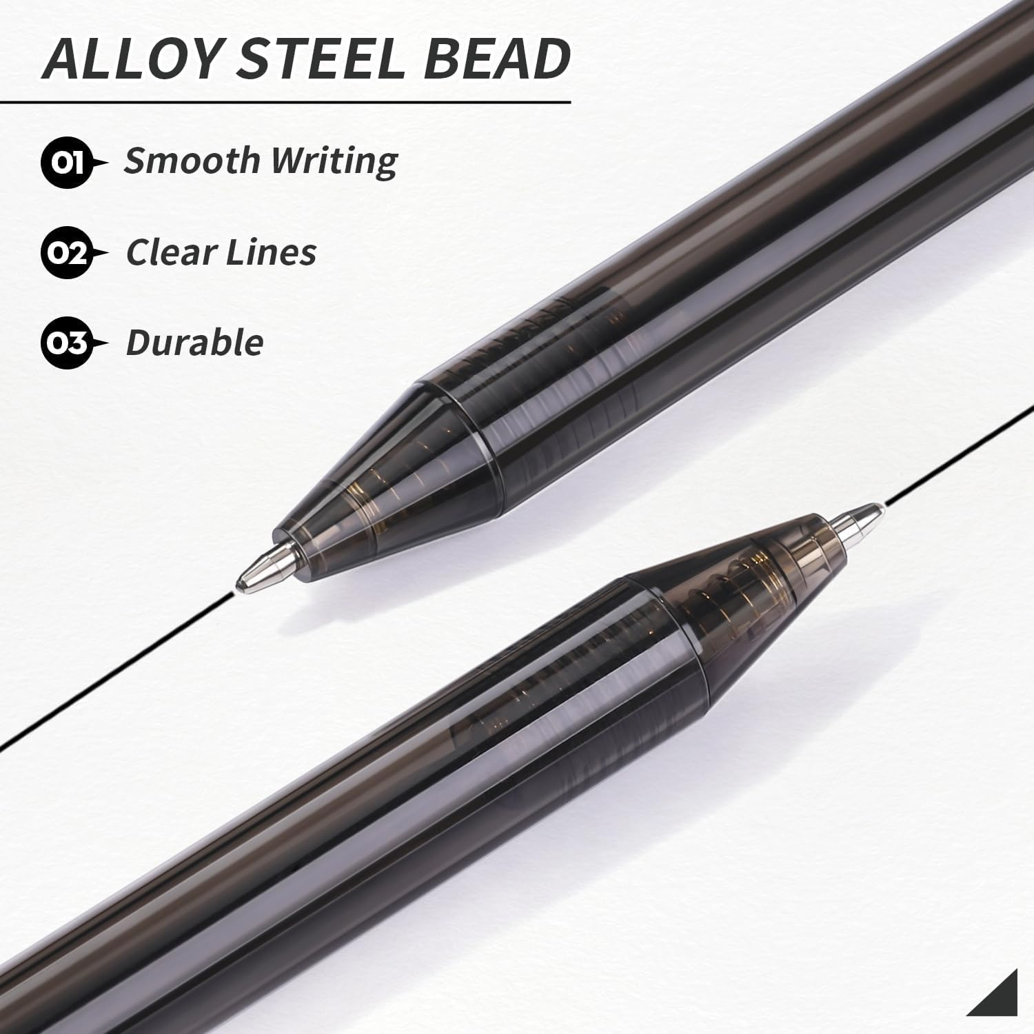 Black Pens | 60 Pack Retractable Ballpoint Pens Multipack | Black Ink Medium Point 1.0Mm | Smooth Writing Ball Point Pens | School Office Supplies, Box of Pens Bulk (Black Ink) image number 1