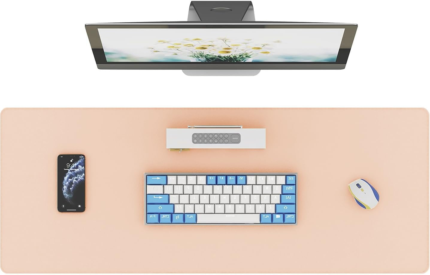 DAWNTREES 100X40Cm Leather Desk Pad Protector,Mouse Pad,Office Desk Mat, Non-Slip PU Leather Desk Blotter,Laptop Desk Pad,Waterproof Desk Writing Pad for Office and Home (Pink,100X40Cm) image number 6