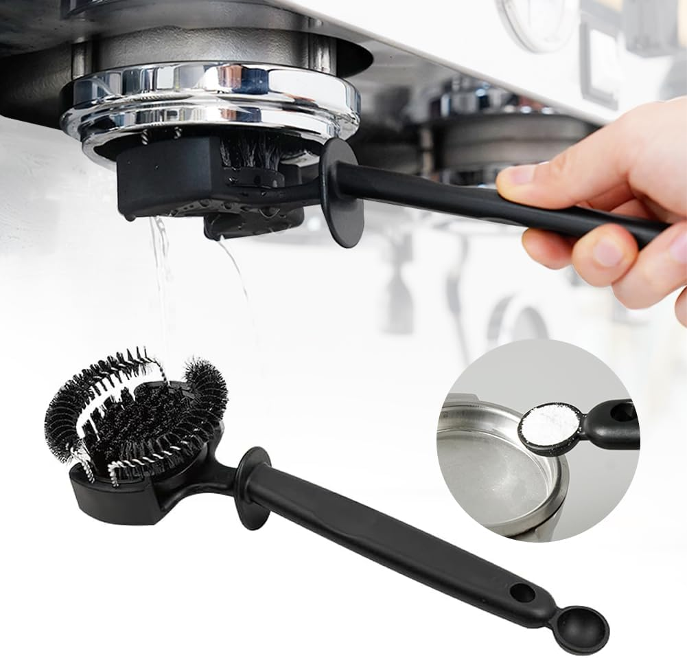 Watchget Espresso Coffee Machine Cleaning Brush with Detachable 360&deg; Nylon Bristles - Group Head Cleaning Tool V2 58Mm