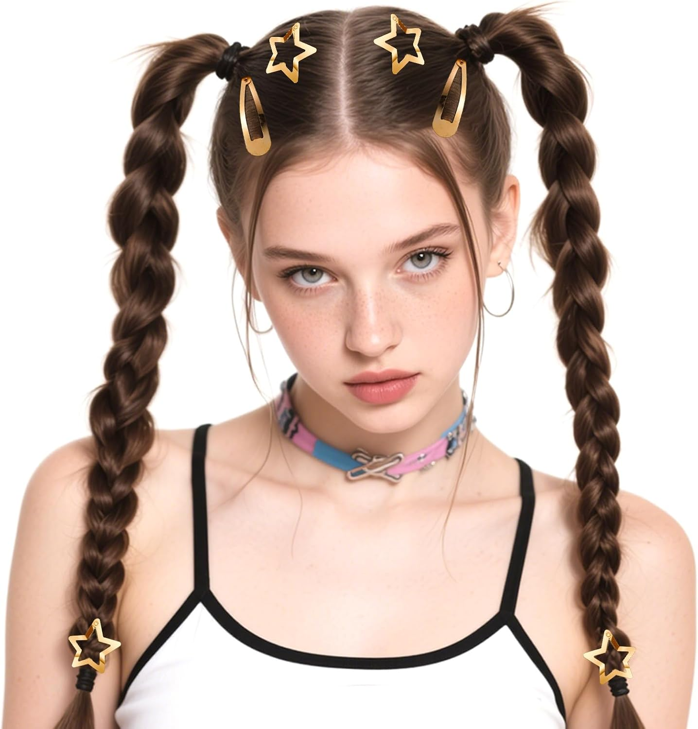 Pack of 30 Hair Clips Stars Gold Hair Clips Women Teardrop Hair Clip Pentagram Hair Clips Fashion Hair Accessories for Girls and Women (2 Styles) image number 2