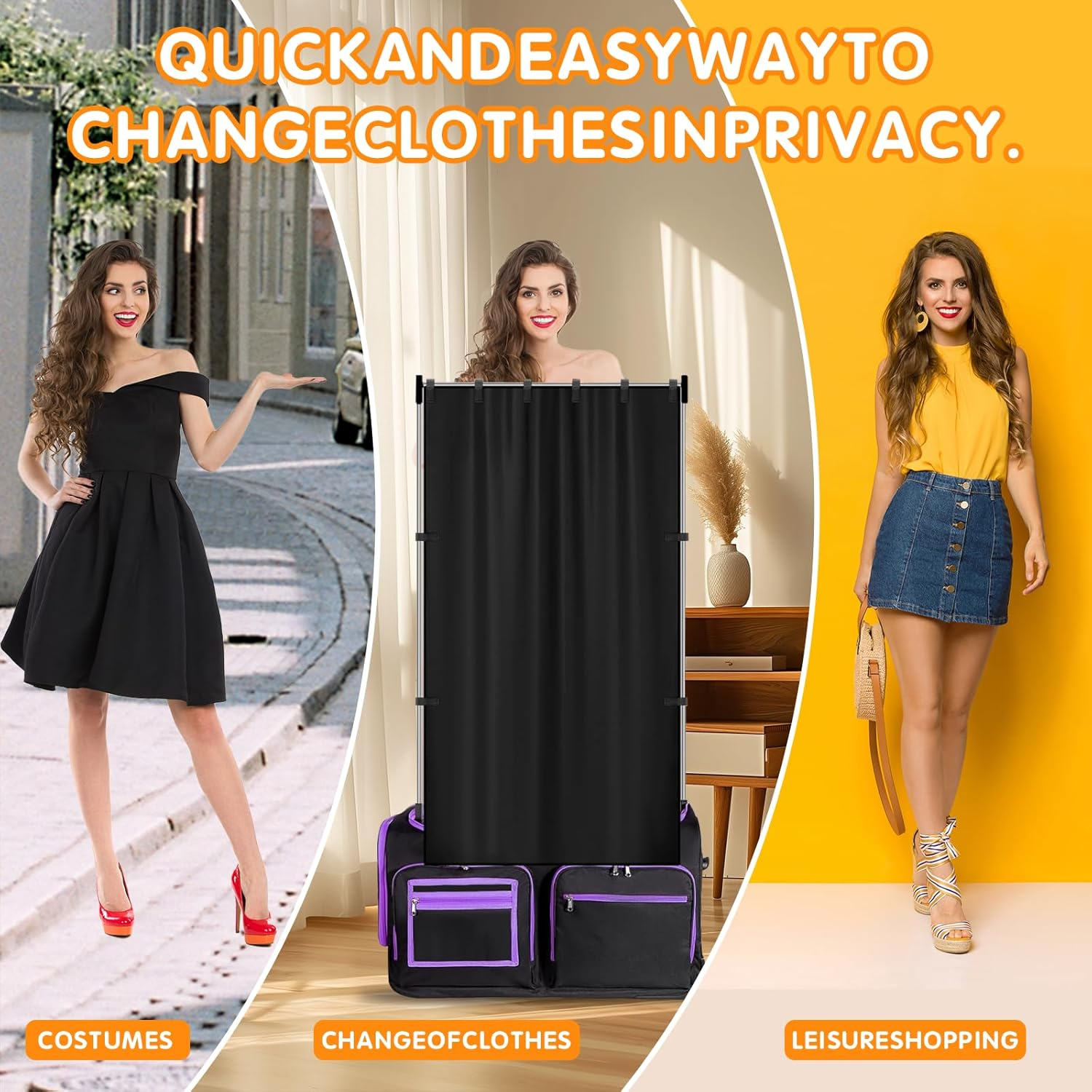 Privacy Curtain for Dance Bag,Portable Privacy Screen for Women Girl Competition Dance Bag,Changing Room for Rolling Dance Garment Bag Accessories,Camping 1 Pack image number 3