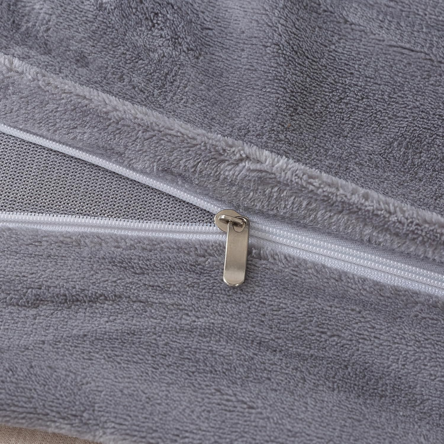 Rongrongin Fluffy Bed Linen 155 X 220 Cm Grey - Autumn Winter Duvet Cover Fleece with 1 Pillowcase 80 X 80 Cm, Warm Soft Cuddly Bedding Set with Zip, Winter Bedding for Single Bed image number 7
