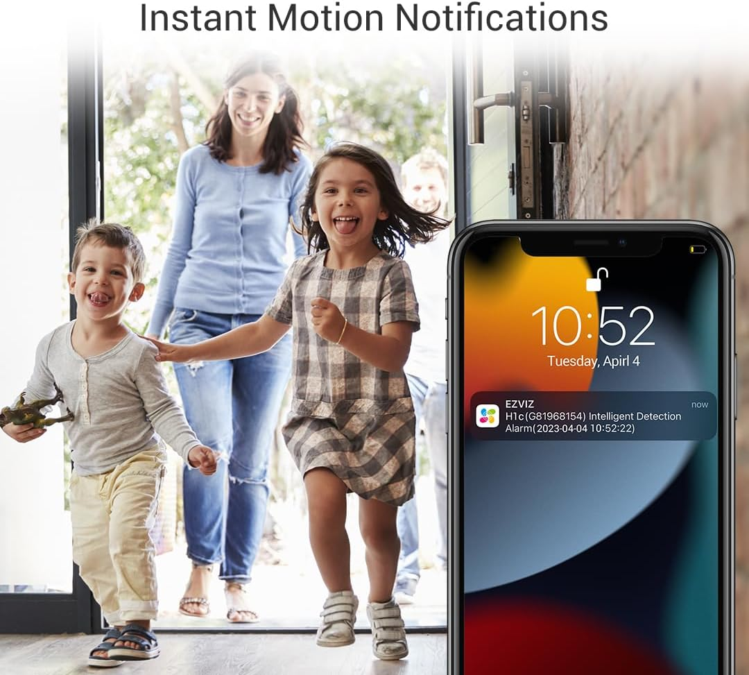 EZVIZ Home Security Camera, Baby Monitor, 1080P, Motion Detction, 2-Way Audio, Sleep Mode, Night Vision, Magnetic Base, SD Card Slot, Compatible with Alexa (H1C) image number 2