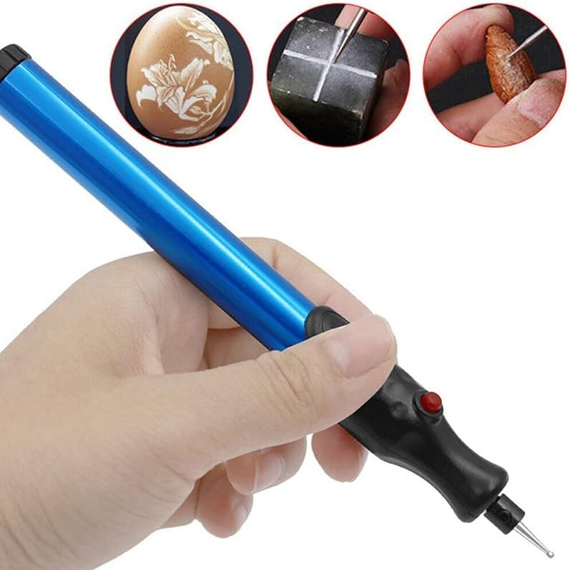 Tool Ceramic Metal Wood Engraving Pen Glass Electric Micro Engraver Diamond, 5.51X0.55 Inches, Includes Spare Grinding Head & Spanner