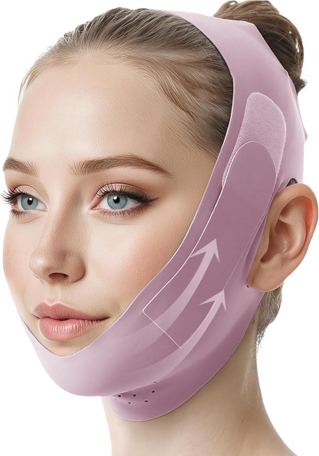1Pc V Line Face Slimming Bandage,Reusable Double Chin Reducer,Face Lift Tape,Face Slimming Strap Face Slimmer Shaper for Women,Breathable Comfortable V Line Lifting Mask,One Fits All image number 5