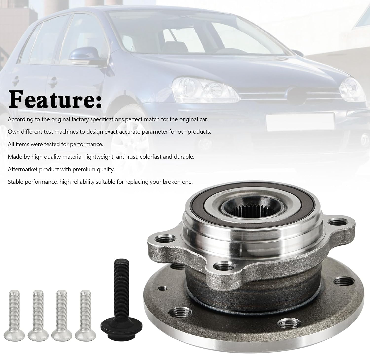 Artudatech Front Wheel Bearing Hub 1T0498621 for V-W Golf MK5 2003-2009 image number 5