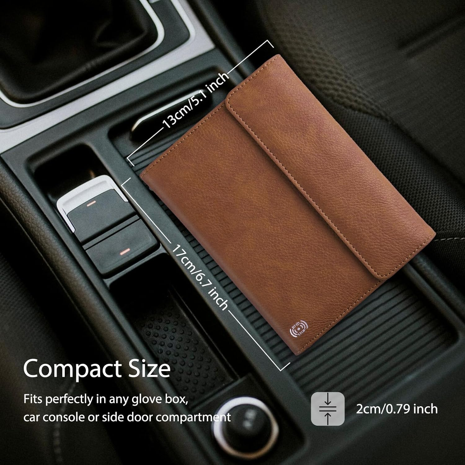 WALNEW Passport Holder for Travel, RFID Blocking Passport Book Wallet Cover Case, PU Leather Travel Essentials Accessories Document Holder, Brown