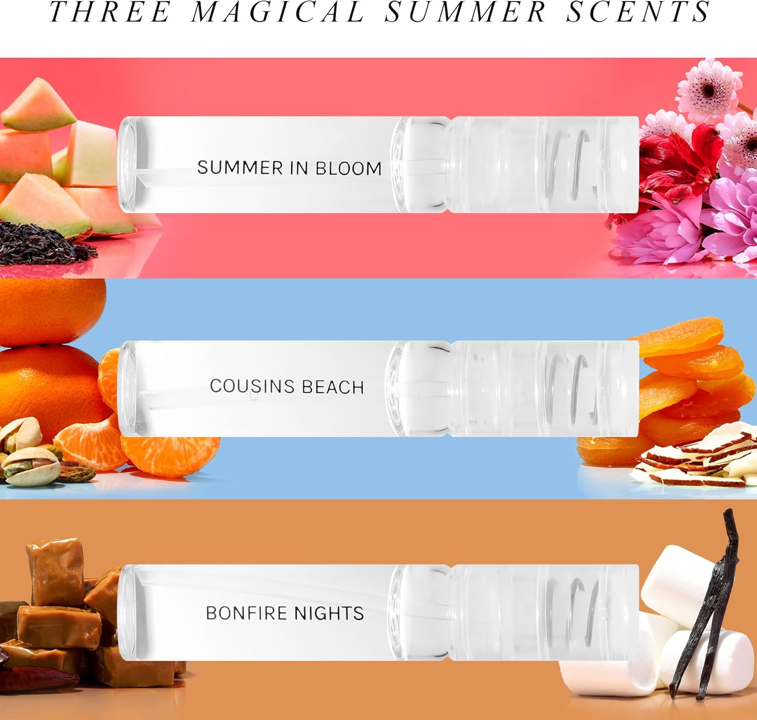 The Summer I Turned Pretty Discovery Set by Just Juice for Women - 3 X 0.05 Oz -Cousins Beach EDP Spray (Mini), Summer in Bloom, Bonfire Nights image number 5