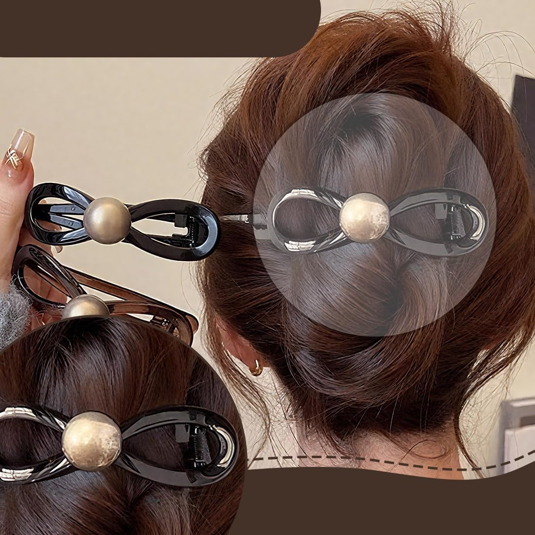 IKOPFLN 2 Pieces Flat Hair Claws for Thick Hair for Women Hair Claws for Thin Hair Duck Bill Hair Clips Matte Hair Clips Large Hair Clips