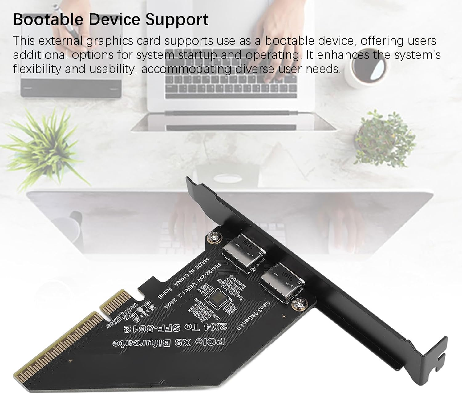 Pcie 4.0 X8 to Oculink Card, 128 Gt/S SFF 8612 External Graphics Card for Nvme SSD GPU EGPU, Oculink Adapter High Speed Transfer for OS X for Wins for Linux image number 2