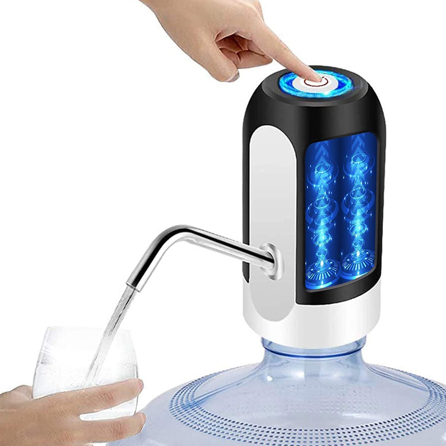 Electric Water Bottle Pump Dispenser Drinking USB Button Black Drinking USB Add More Bottle Compatibility image number 4