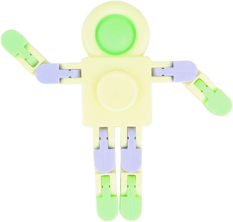 Keycraft Fidget Robot, Pop, Bend and Spin, Pastel Colour, Sensory Toy for Kids and Adults, Tactile Stress Relief, Creative Play, Compact and Portable, Engaging Fidget Companion image number 6