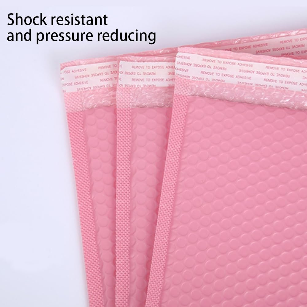 25 Pack Bubble Mailers Pink Lightweight and Secure Shipping Envelopes for Protection Convenient Self-Seal Closure Poly Bubble Mailers Padded Envelopes Bubble Lined Poly Mailer Self Seal for Packaging image number 4